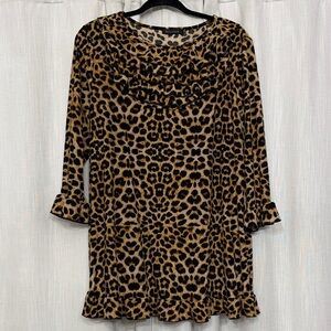 Nuggles Women’s Sz 2XL Leopard Print Tunic Top Shirt Like New